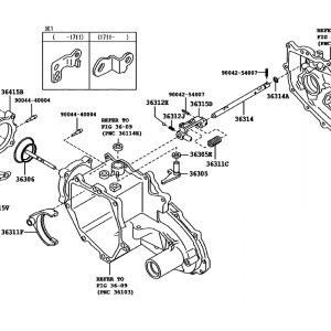 Similar transfer case assembly, transfer level and shift arm view