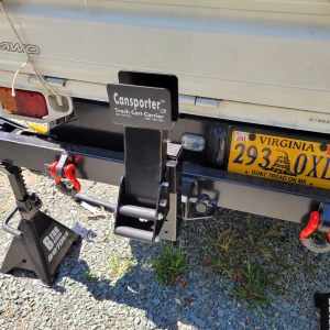 Garbage Can Hitch Cansporter Trash Cart Carrier Installed